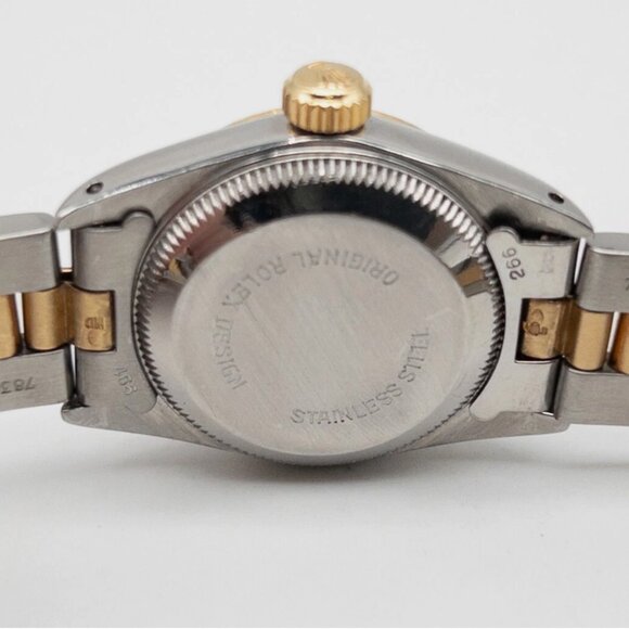 ROLEX Tiffany & Co Oyster Perpetual 18k Yellow Gold Lady Watch - Picture 5 of 6